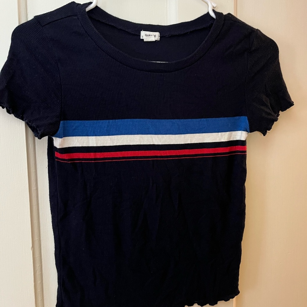 GARAGE retro striped ribbed baby tee